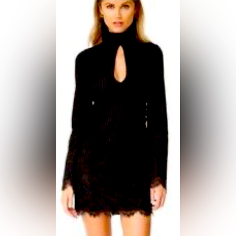 Stone cold fox XS black lace keyhole Vatican dress never worn nwot